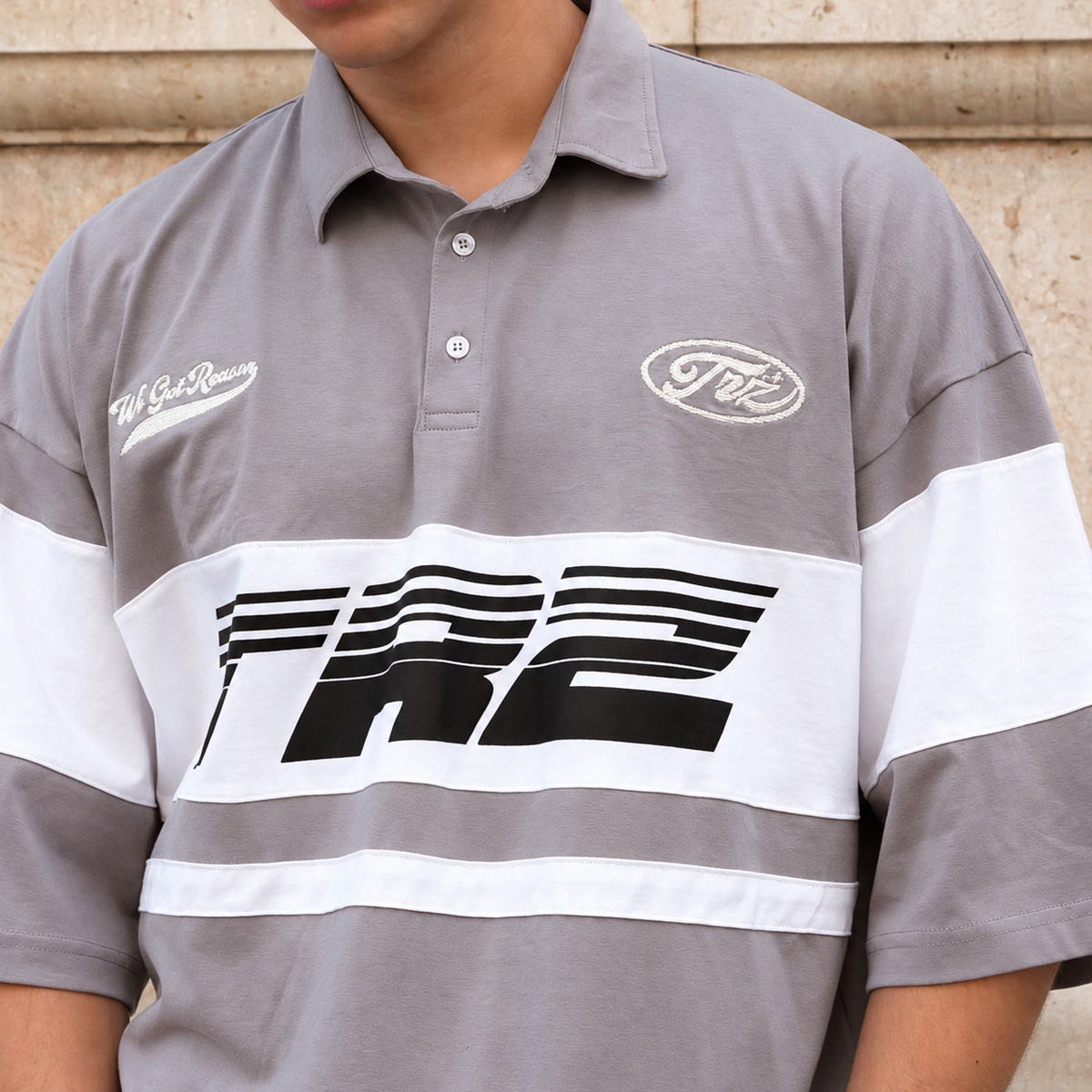 POLO RUGBY BOXY FIT | STORM GRIS