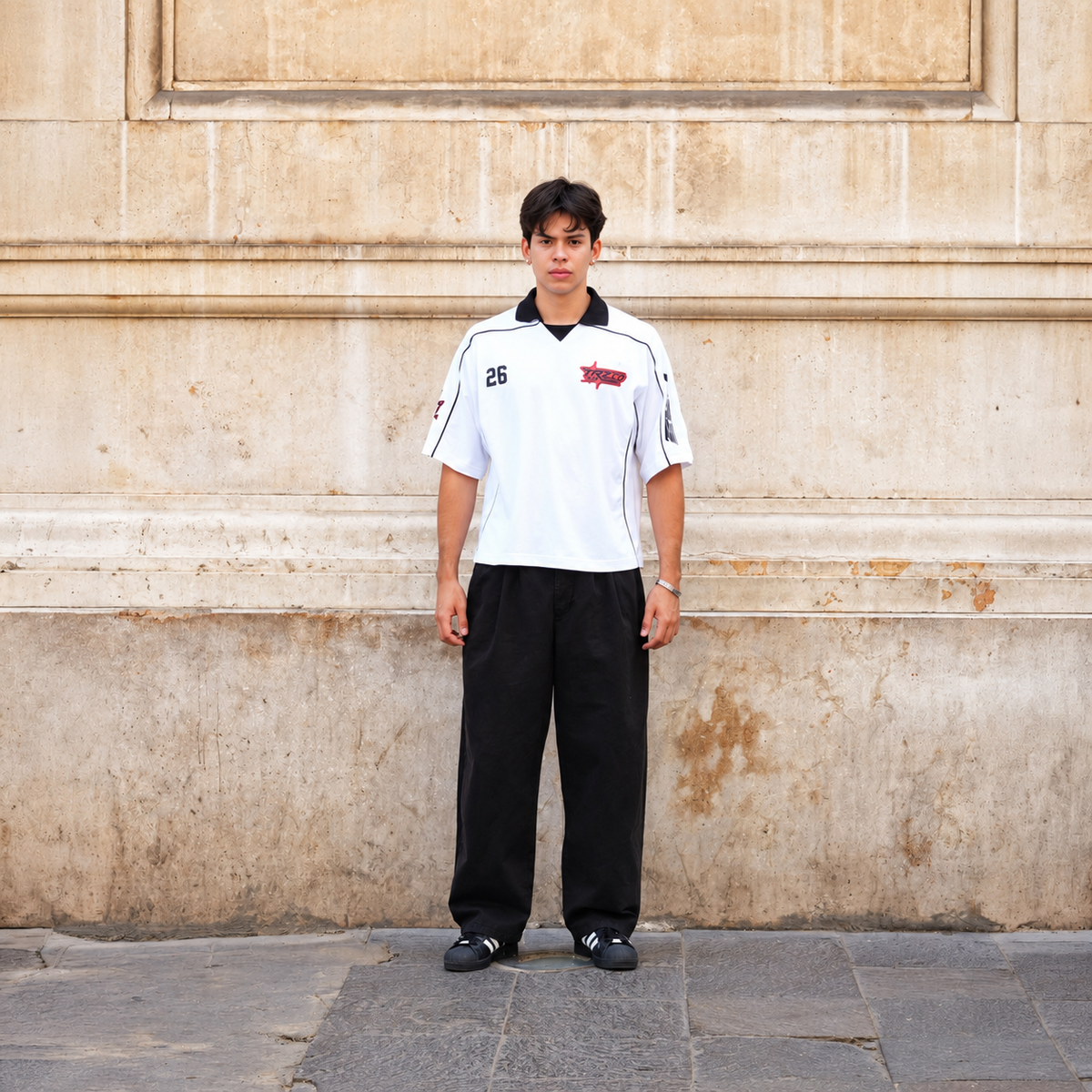 POLO CAMISERO BOXY FIT | BILES BLANCO