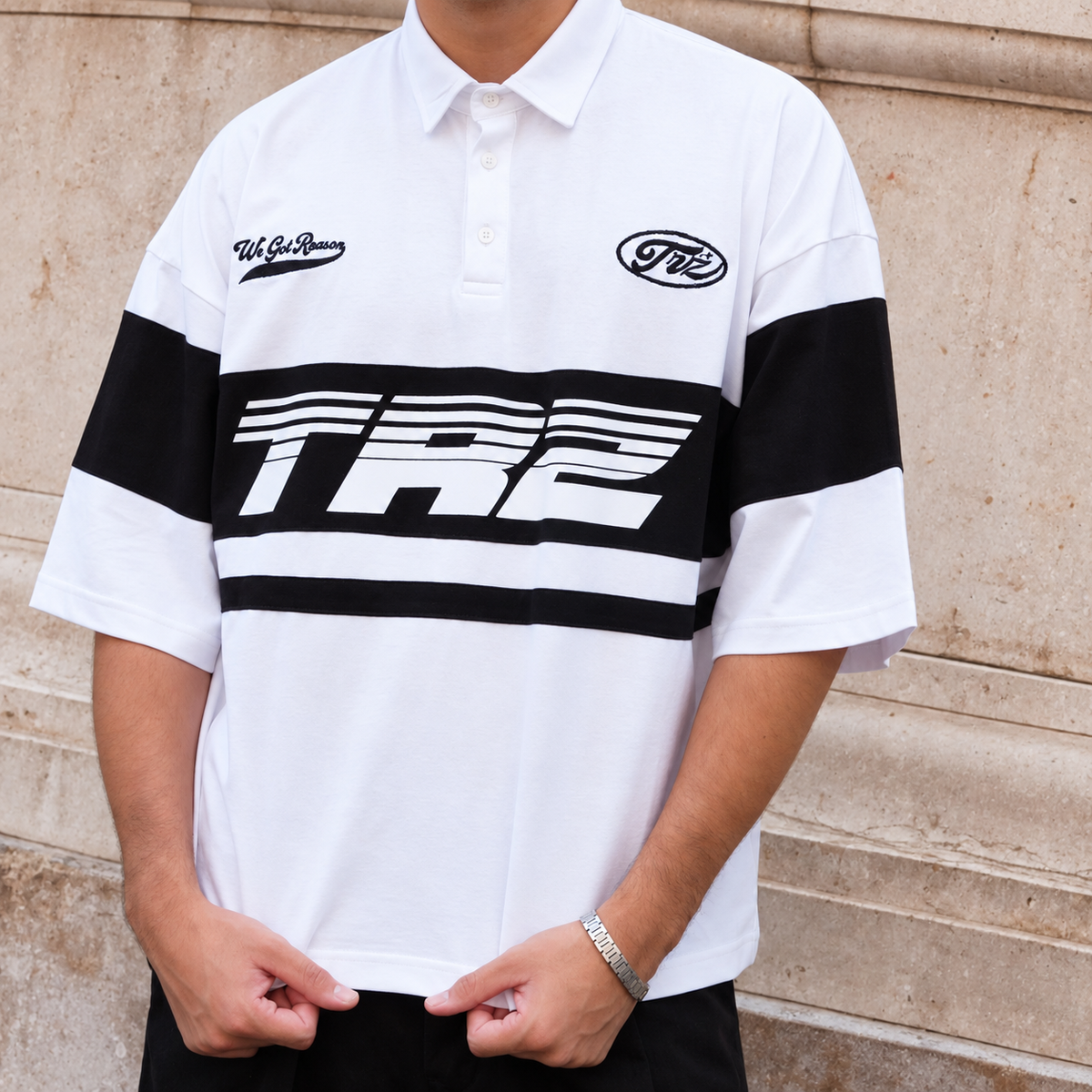 POLO RUGBY BOXY FIT | STORM BLANCO