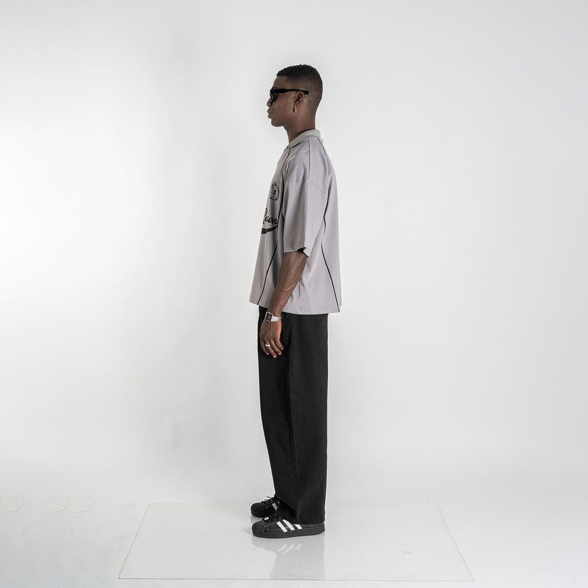 POLO CAMISERO BOXY FIT ANT | PLATA