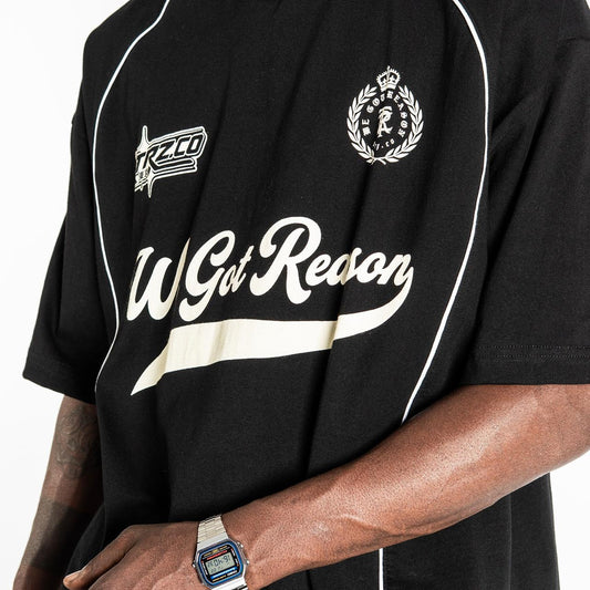 POLO CAMISERO BOXY FIT ANT | NEGRO