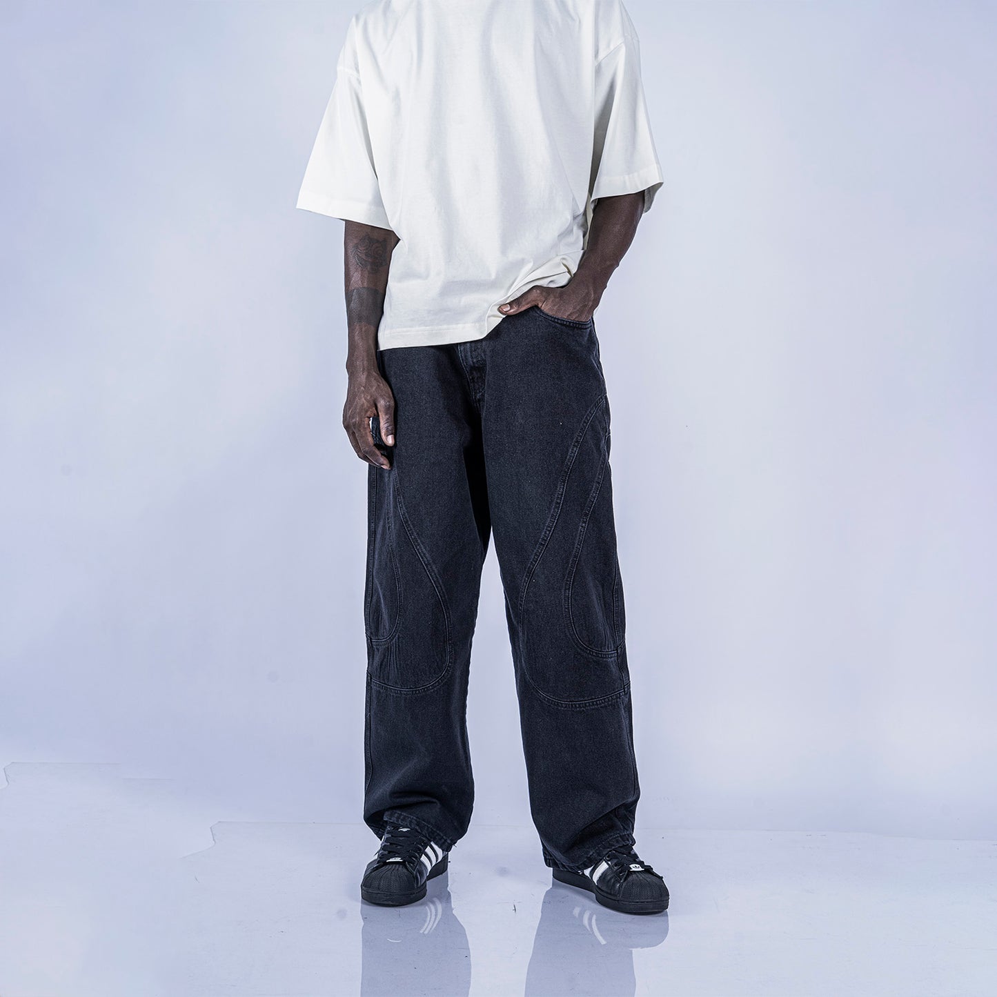 PANTALÓN DENIM DOOES | NEGRO