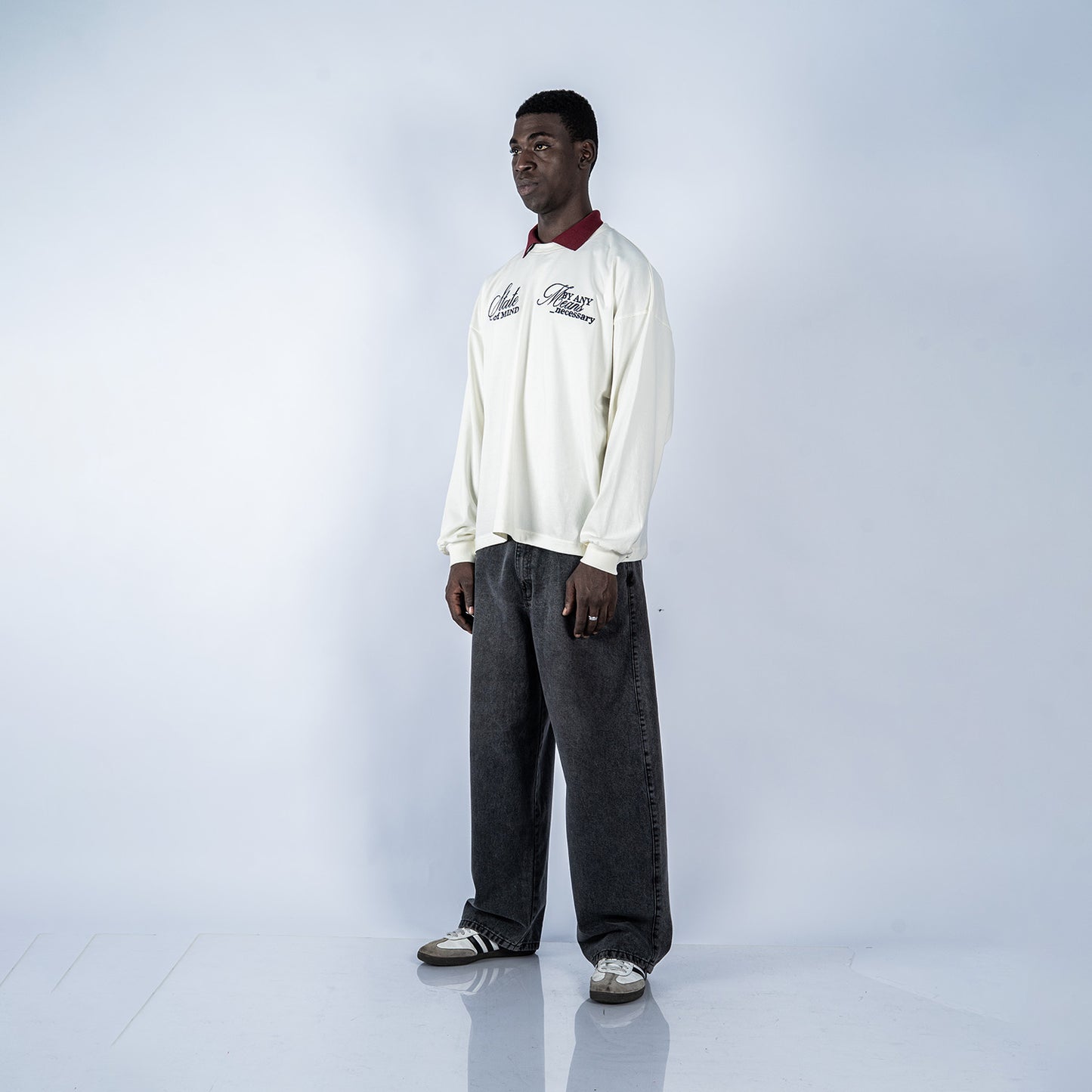 POLO CAMISERO BOXY FIT SAWA | BLANCO/VINO