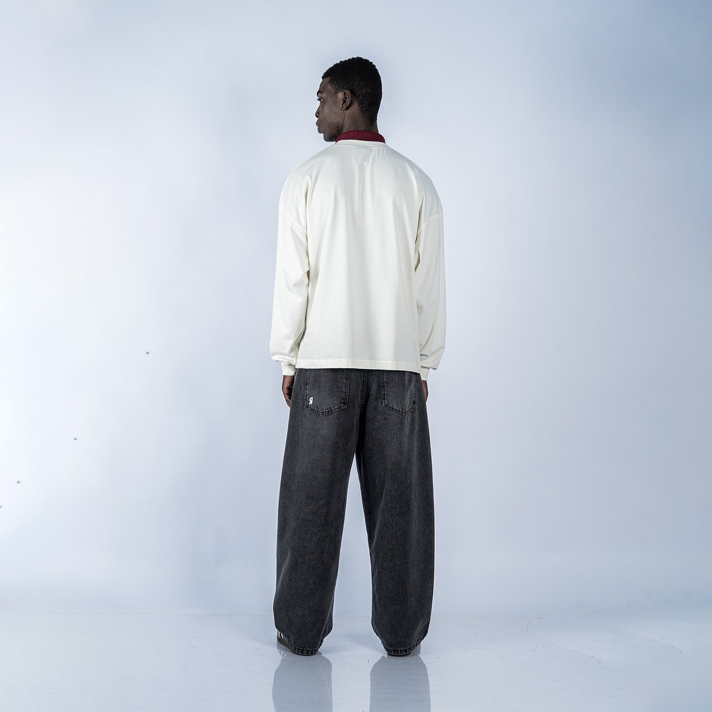 POLO CAMISERO BOXY FIT SAWA | BLANCO/VINO