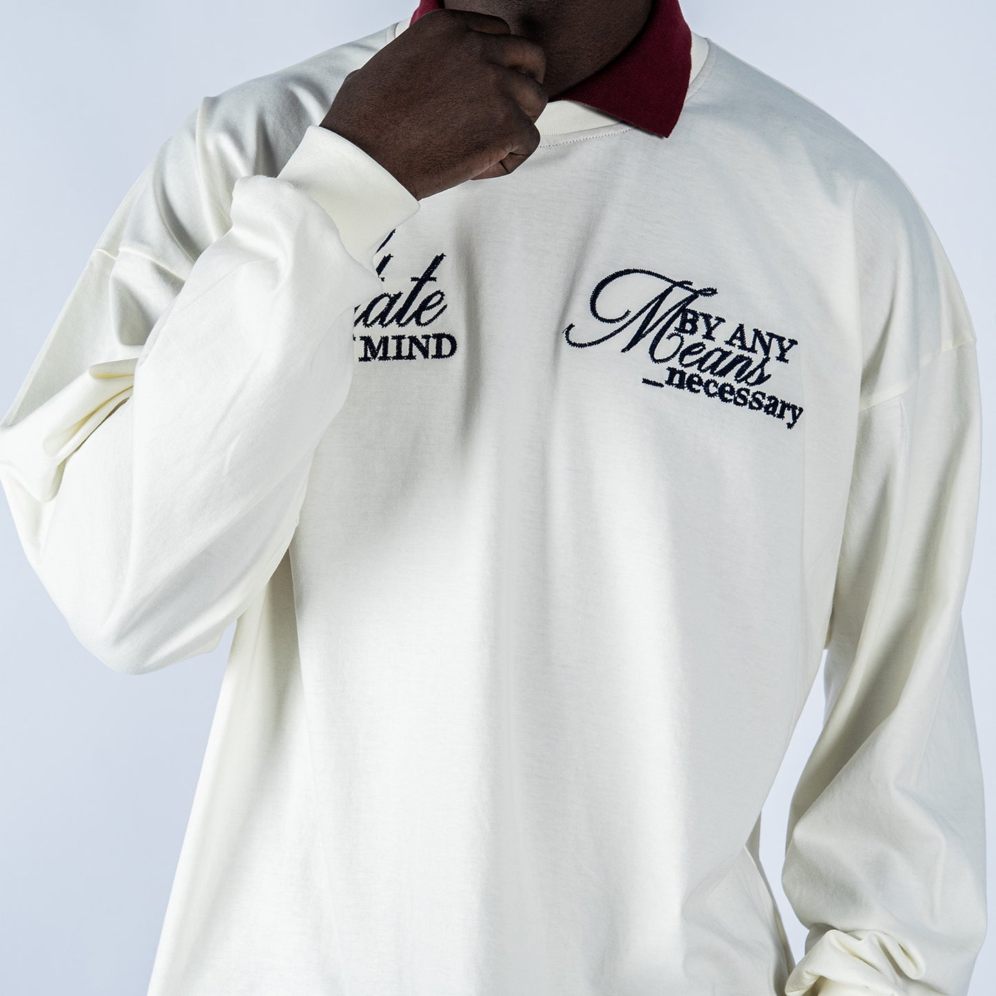 POLO CAMISERO BOXY FIT SAWA | BLANCO/VINO
