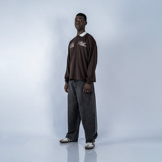 POLO CAMISERO BOXY FIT SAWA | MARRÓN