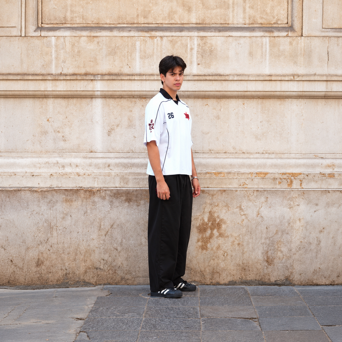POLO CAMISERO BOXY FIT | BILES BLANCO