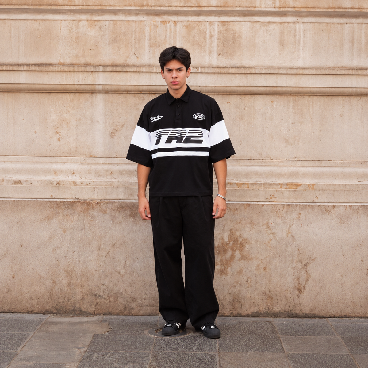 POLO RUGBY BOXY FIT | STORM NEGRO