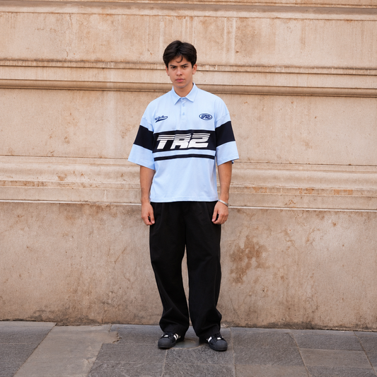 POLO RUGBY BOXY FIT | STORM CELESTE