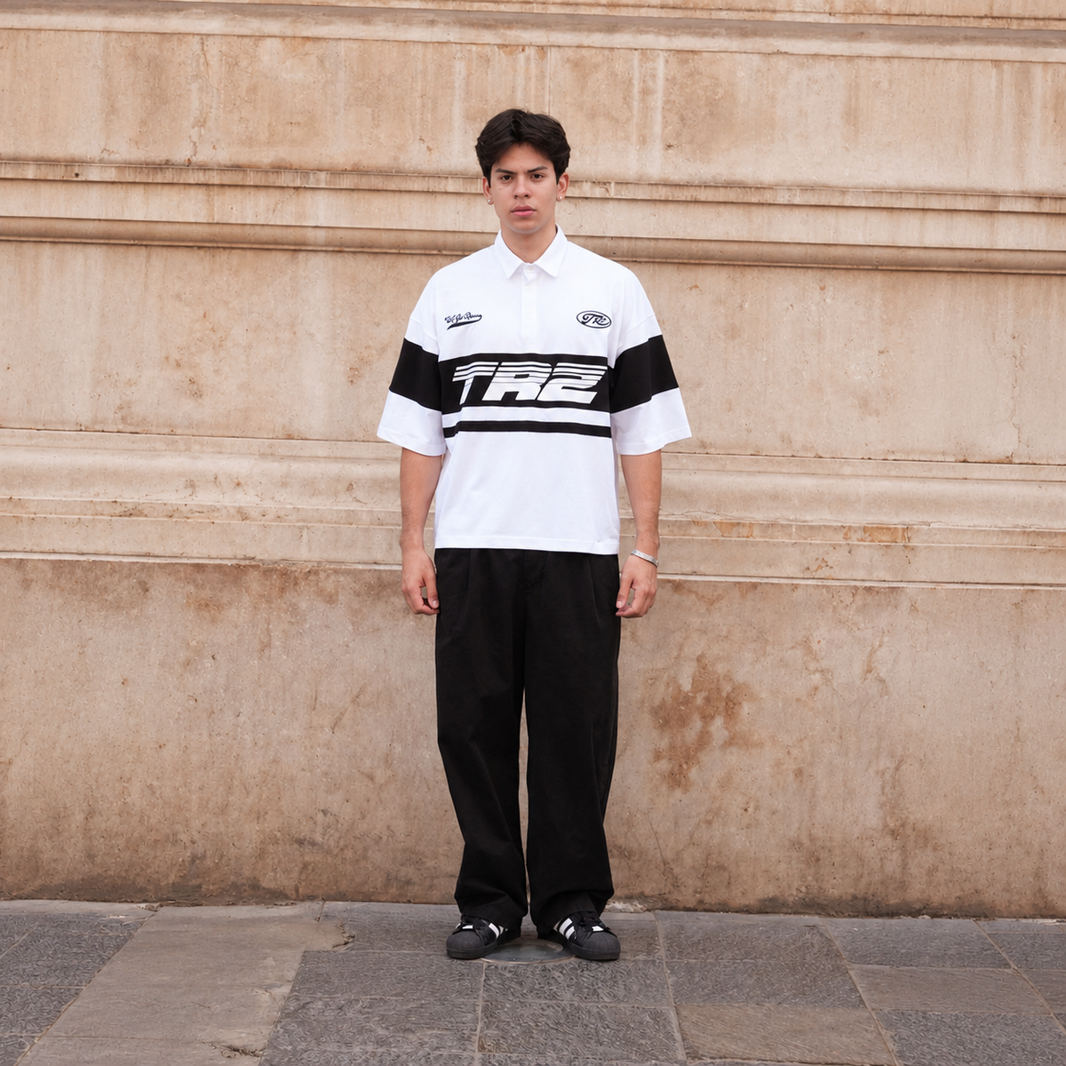POLO RUGBY BOXY FIT | STORM BLANCO