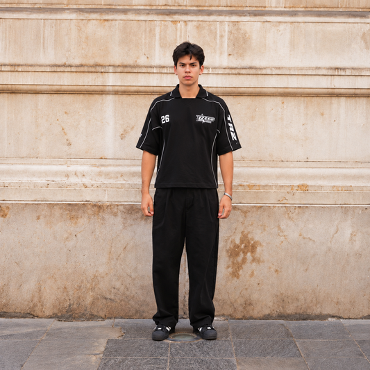 POLO CAMISERO BOXY FIT | BILES NEGRO