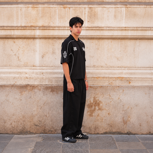 POLO CAMISERO BOXY FIT | BILES NEGRO