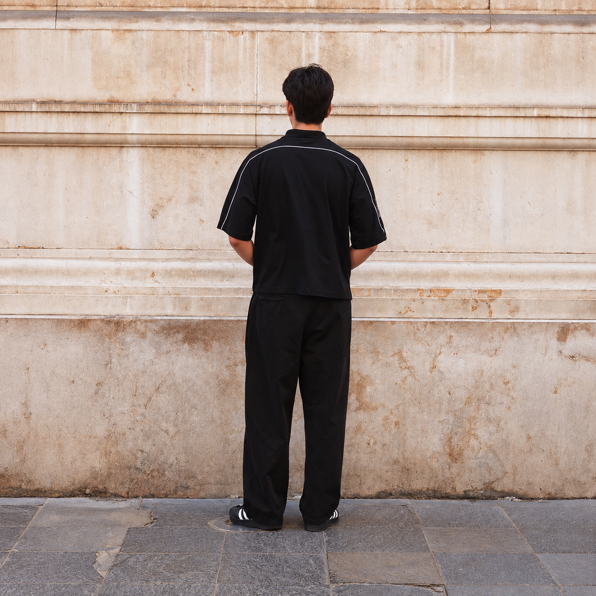 POLO CAMISERO BOXY FIT | BILES NEGRO