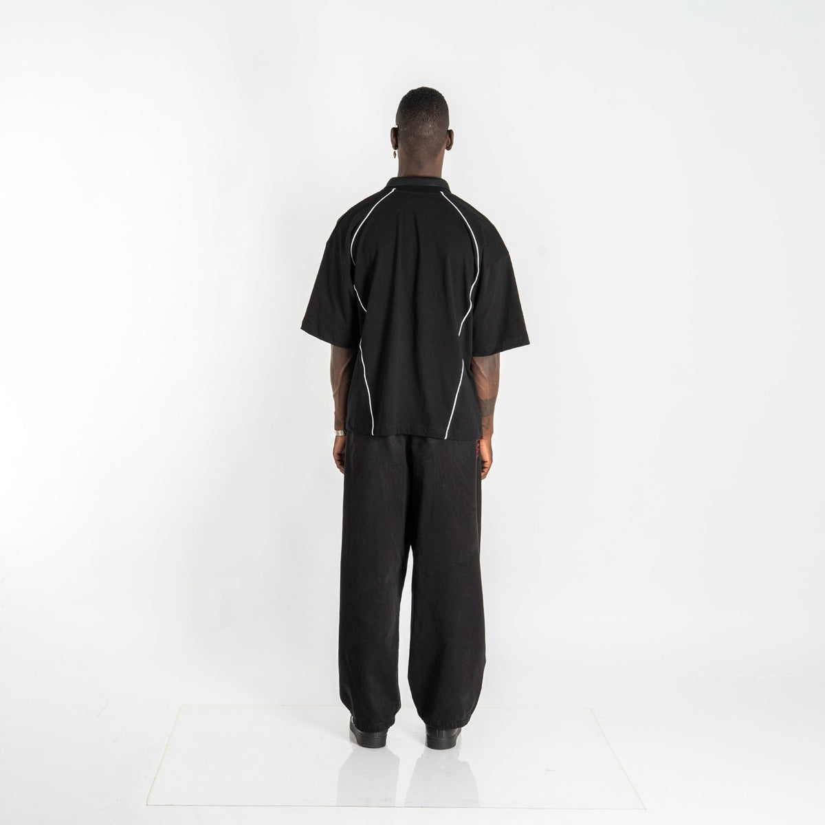 POLO CAMISERO BOXY FIT  ANT | NEGRO