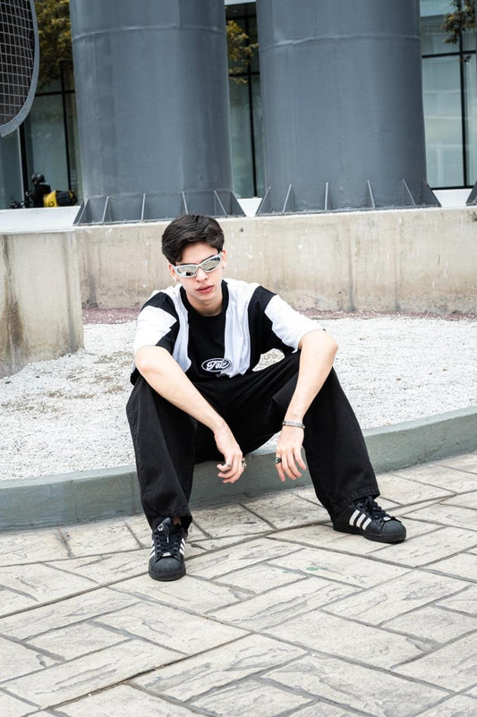 POLO BOXY FIT | WHITCH NEGRO Y BLANCO
