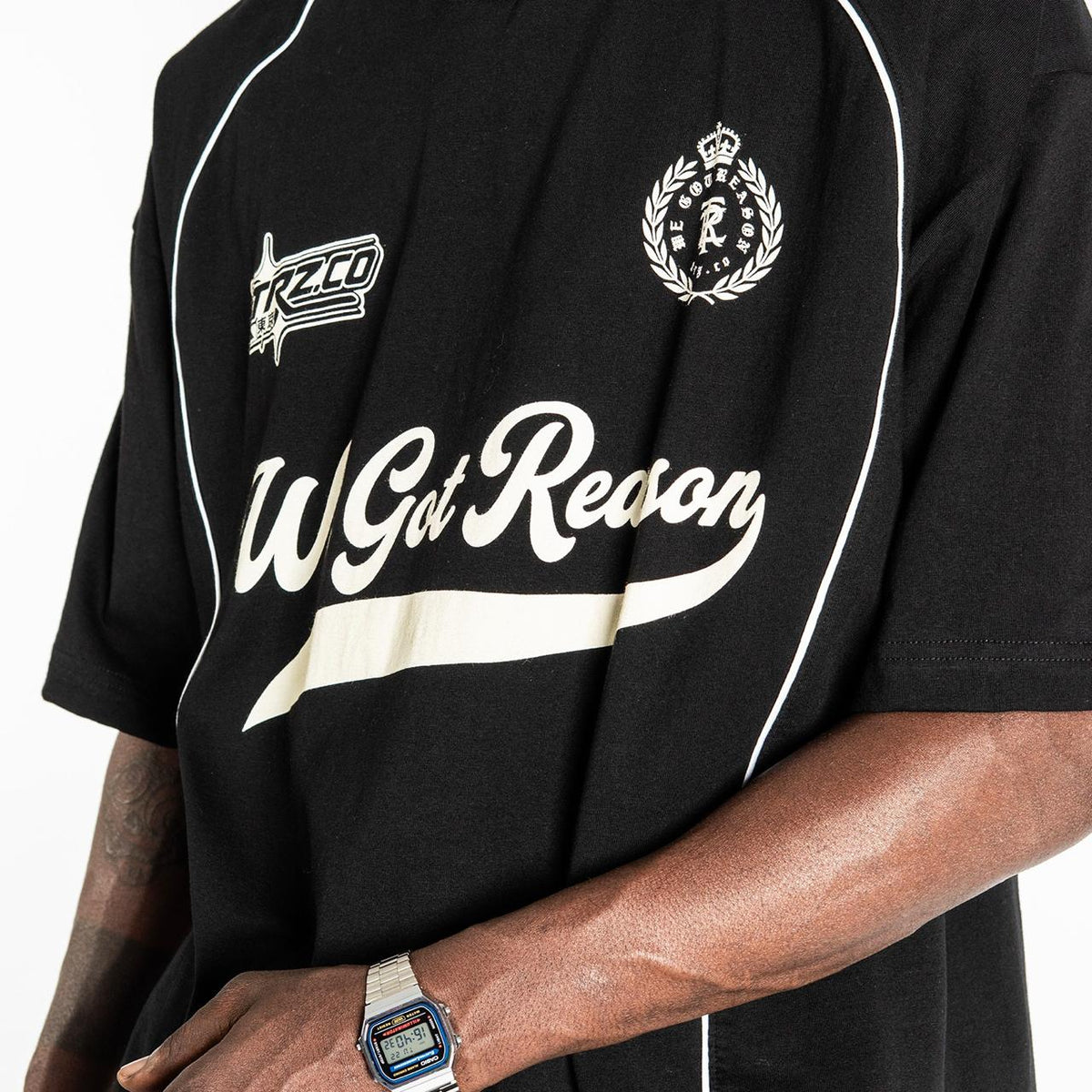 POLO CAMISERO BOXY FIT  ANT | NEGRO